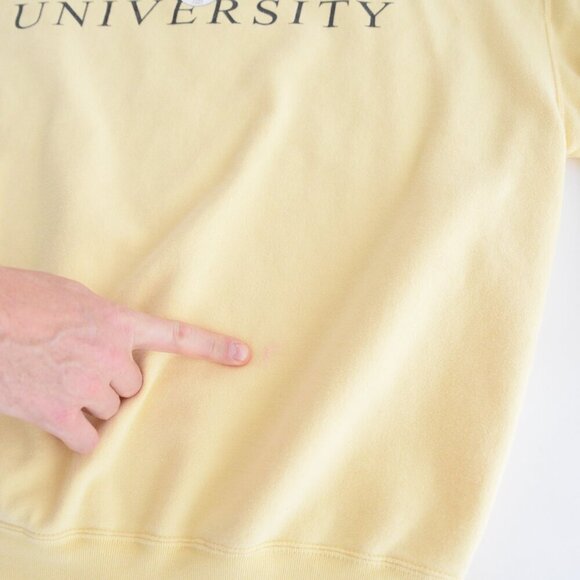 VTG Gear For Sports Big Cotton Yellow Oakland University Crew Neck Sweater XL - Picture 11 of 11